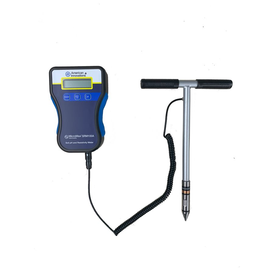 MicroMax® SRM100A Soil pH & Resistivity Meter with Short Probe Bell Hole Kit